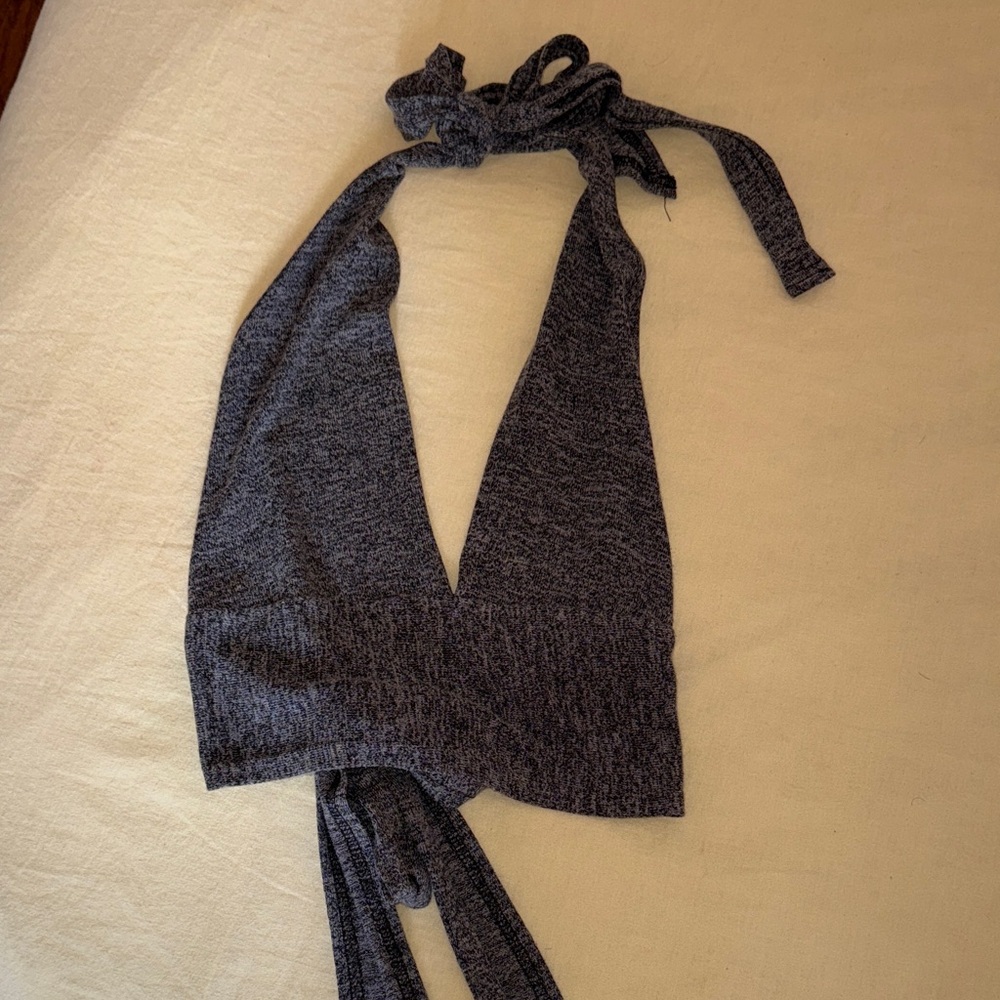 Vrg Grl Gray Backless Halter Top